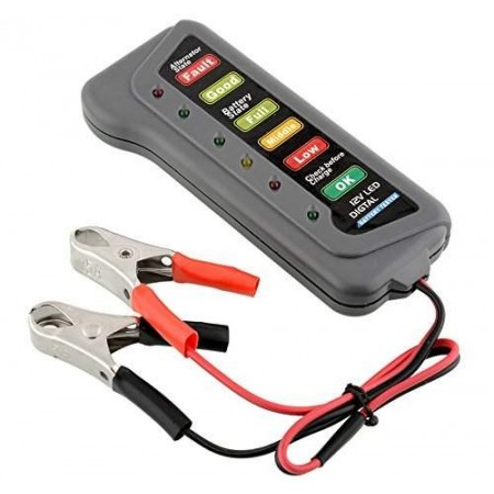 Tester per batteria 12 V e dinamo alternatore con LED di indicazione stato per auto e moto 