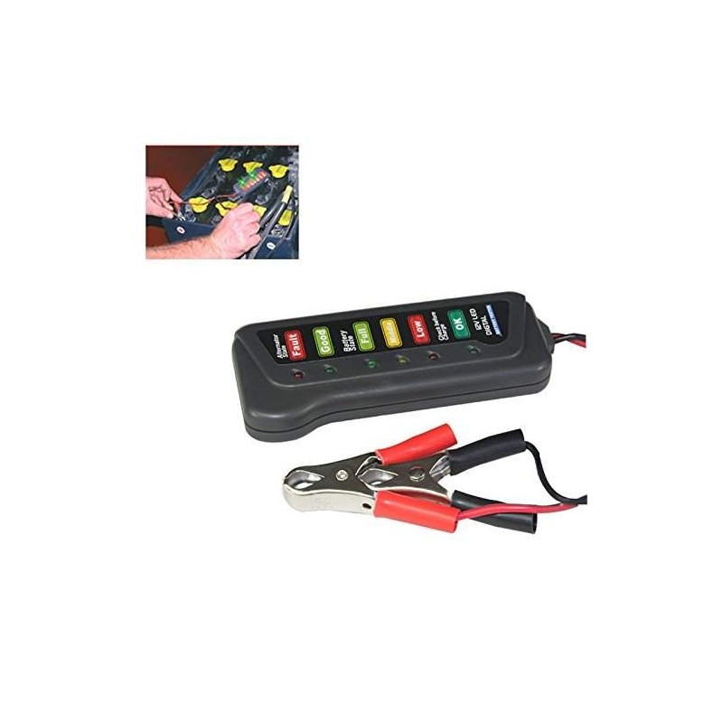 Tester per batteria 12 V e dinamo alternatore con LED di indicazione stato per auto e moto 