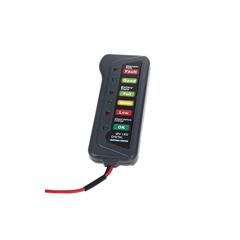 Tester per batteria 12 V e dinamo alternatore con LED di indicazione stato per auto e moto 